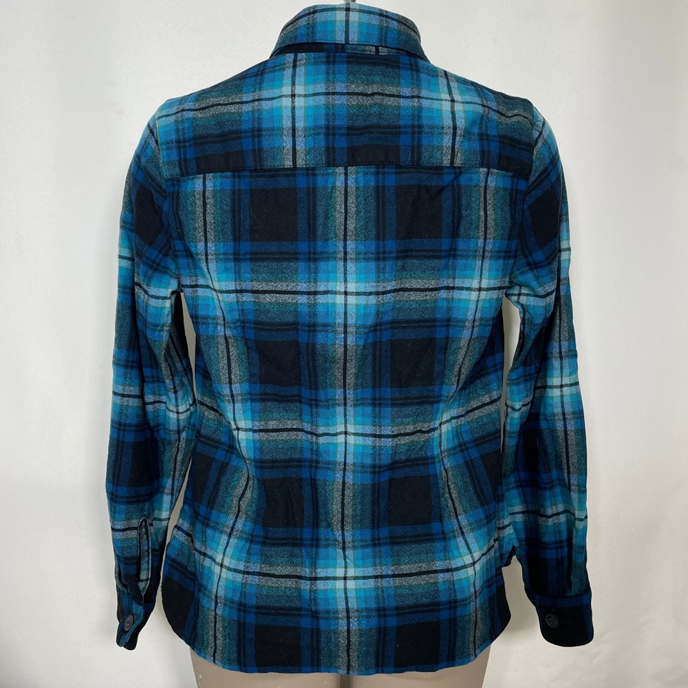 Pendleton Wool Blue Black Plaid Button Down Flannel Shirt Women's MEDIUM - Picture 4 of 9